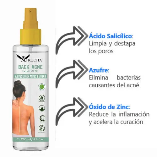BACK ACNE® Elimina el acné de tu espalda de forma rápida sin resecar ni irritar la piel