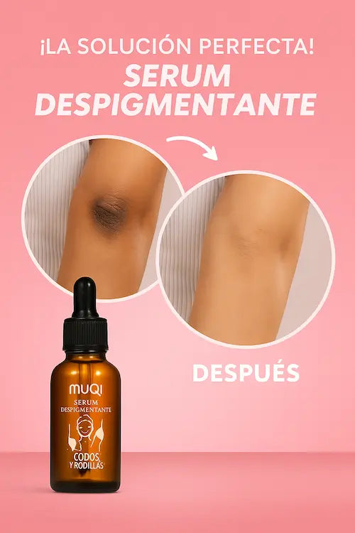 MUQI® Serum para despigmentar zonas oscuras en codos, rodillas y cuello