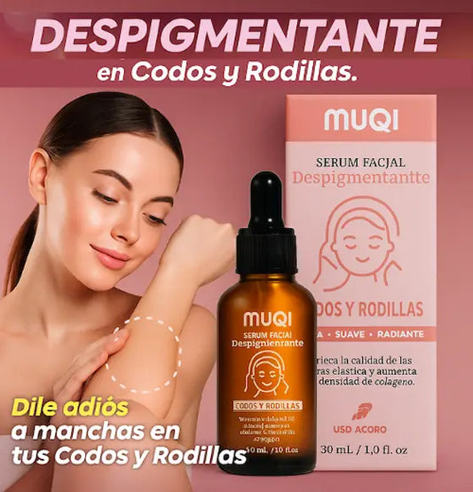 MUQI® Serum para despigmentar zonas oscuras en codos, rodillas y cuello